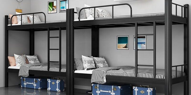 Modern adult metal bunk beds with ladder