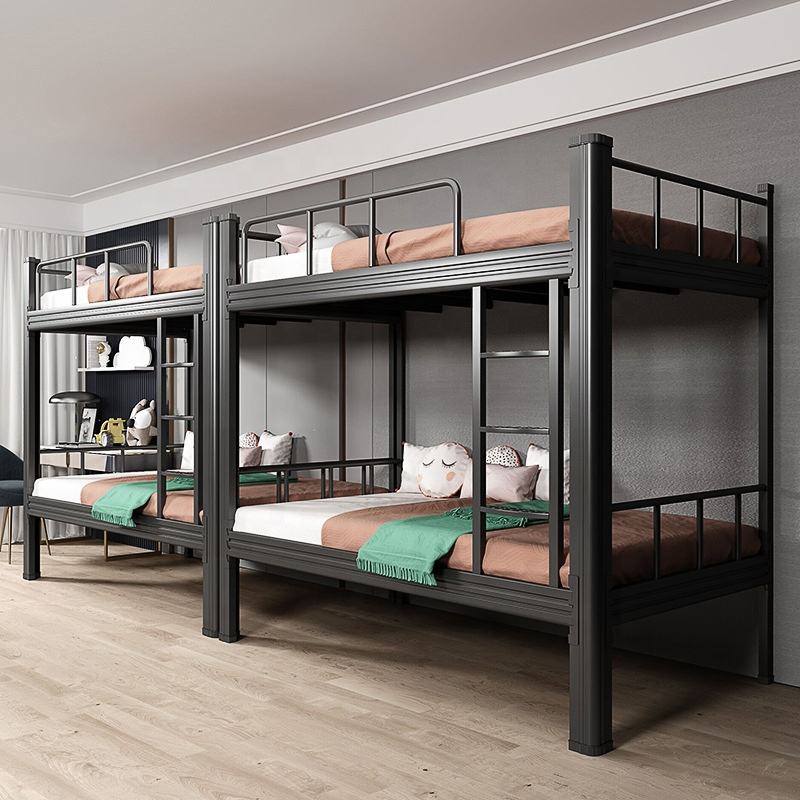 Modern adult metal bunk beds with ladder