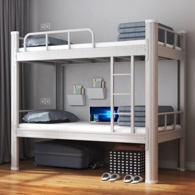 Modern adult metal bunk beds with ladder