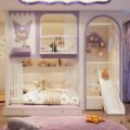 High-quality solid wood girls’ wooden bunk beds for bedroom