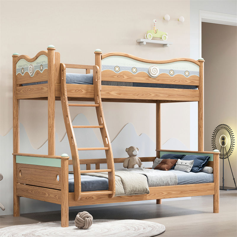 Custom solid wood children’s wooden bunk beds for bedrooms