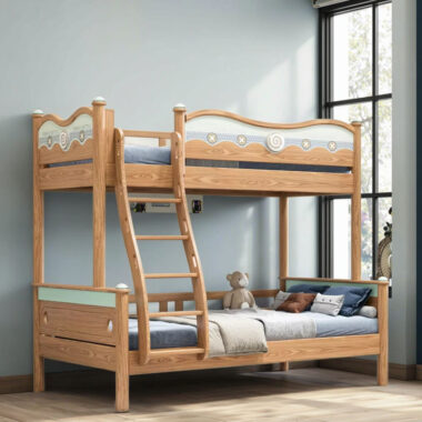 Custom solid wood children’s wooden bunk beds for bedrooms