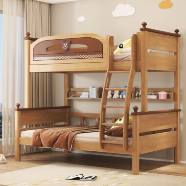 Custom solid wood children’s wooden bunk beds for bedrooms