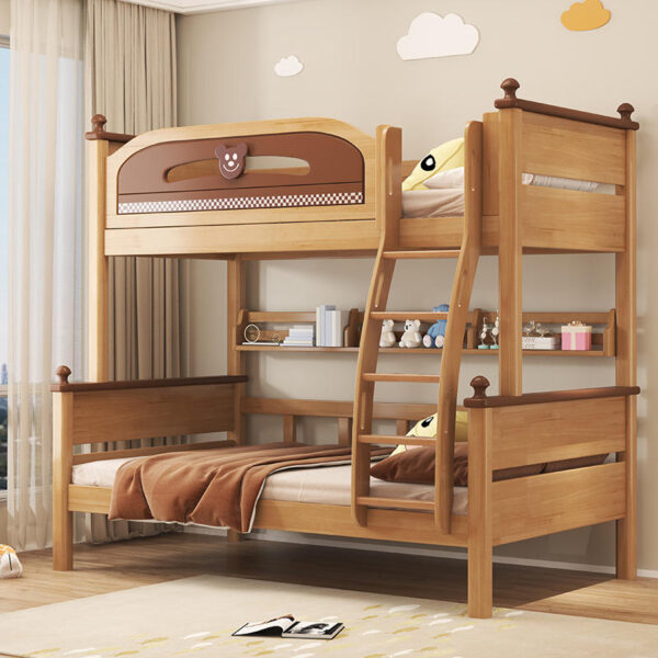 Custom solid wood children’s wooden bunk beds for bedrooms