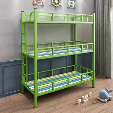 Kids colorful triple bunk beds for daycare centers