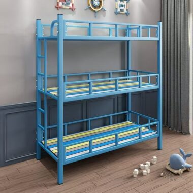 Kids colorful triple bunk beds for daycare centers