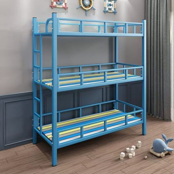 Kids colorful triple bunk beds for daycare centers