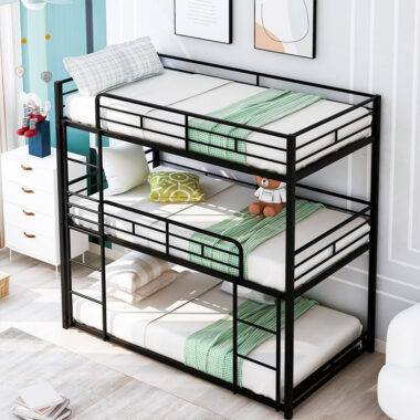 Modern metal frame triple bunk beds for adults