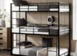 Modern metal frame triple bunk beds for adults