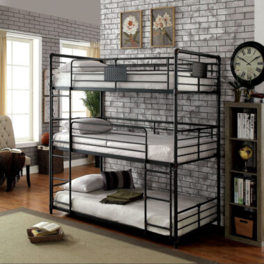 Modern metal frame triple bunk beds for adults