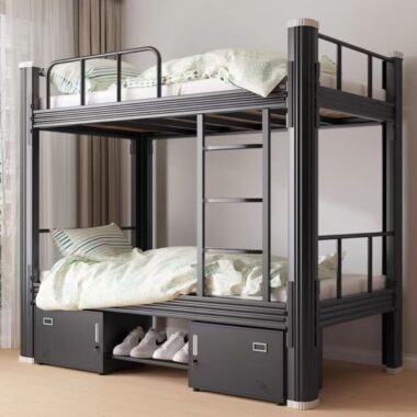 Student dormitory metal bunk beds for shared rooms