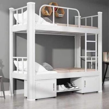 Student dormitory metal bunk beds for shared rooms