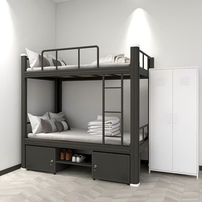 Student dormitory metal bunk beds for shared rooms