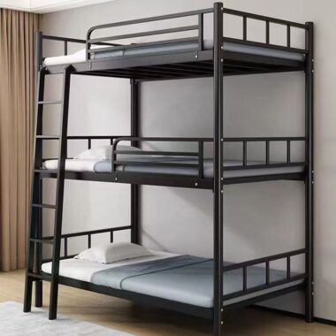 Modern metal triple bunk beds for staff dorms