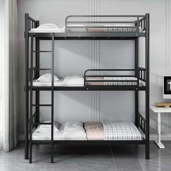Modern metal triple bunk beds for staff dorms