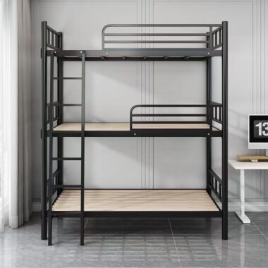Modern metal triple bunk beds for staff dorms