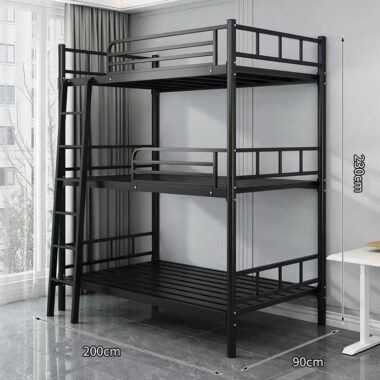 Modern metal triple bunk beds for staff dorms