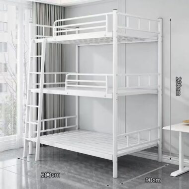 Modern metal triple bunk beds for staff dorms