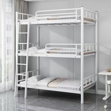 Modern metal triple bunk beds for staff dorms