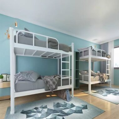 Heavy-duty metal bunk beds for dormitory housing