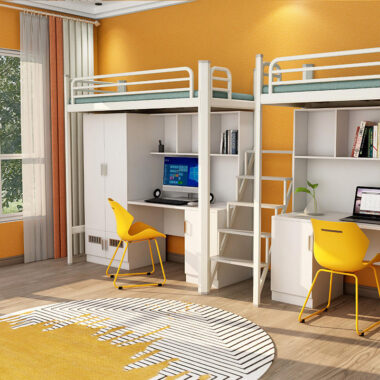 Modern metal loft beds for dormitories and apartments