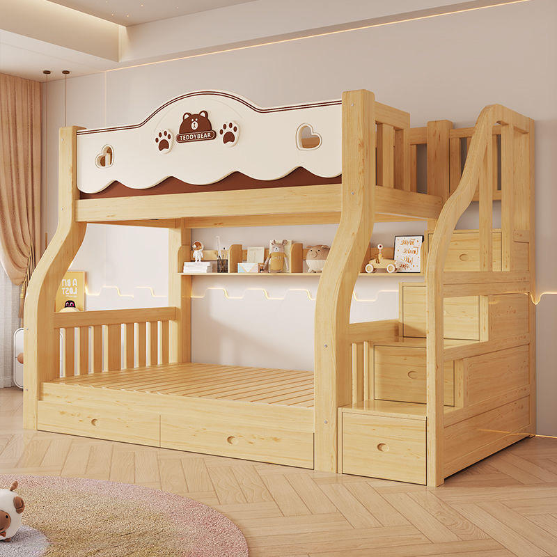 High-quality solid wood modern style children’s bunk beds