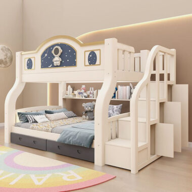 High-quality solid wood modern style children’s bunk beds