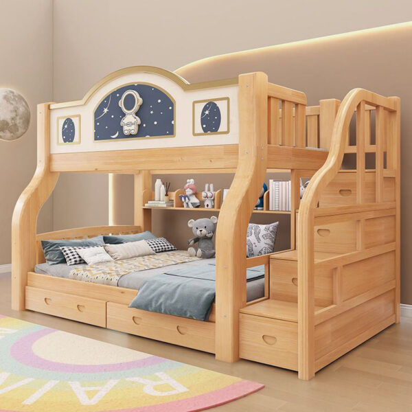 High-quality solid wood modern style children’s bunk beds