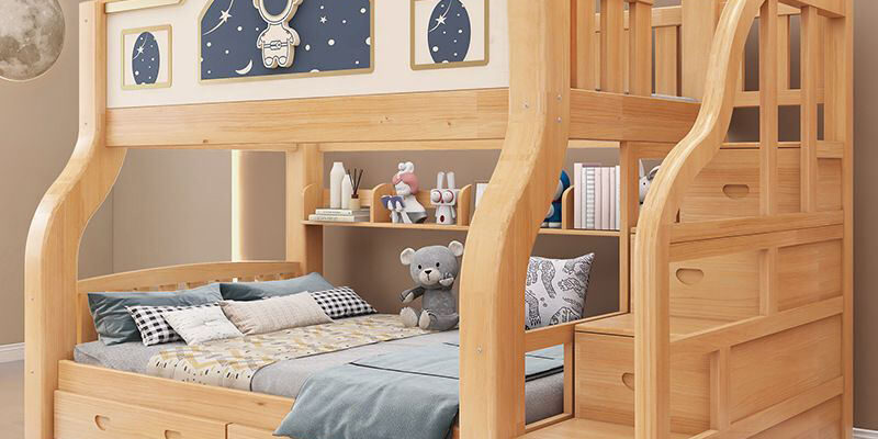 High-quality solid wood modern style children’s bunk beds