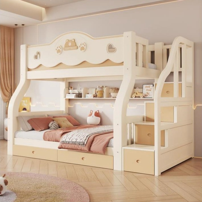 High-quality solid wood modern style children’s bunk beds