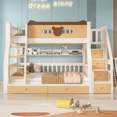 Latest design solid wood children’s wooden bunk beds