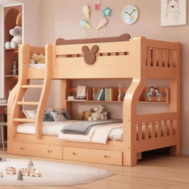 Latest design solid wood children’s wooden bunk beds