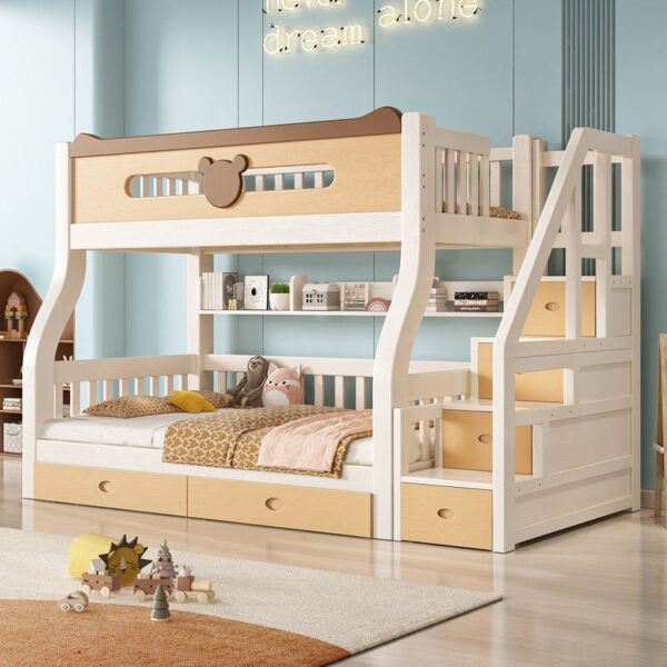 Latest design solid wood children’s wooden bunk beds