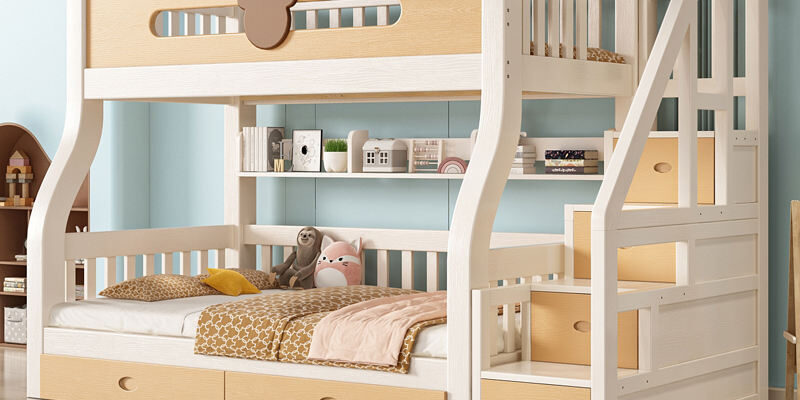 Latest design solid wood children’s wooden bunk beds