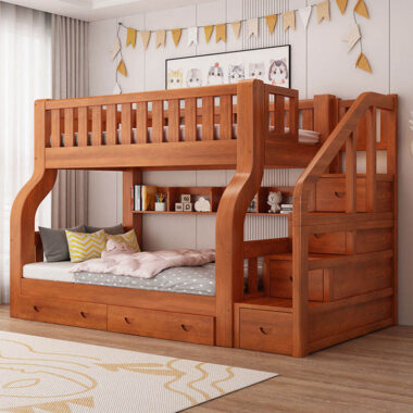 Solid wood children’s wooden bunk beds furniture design