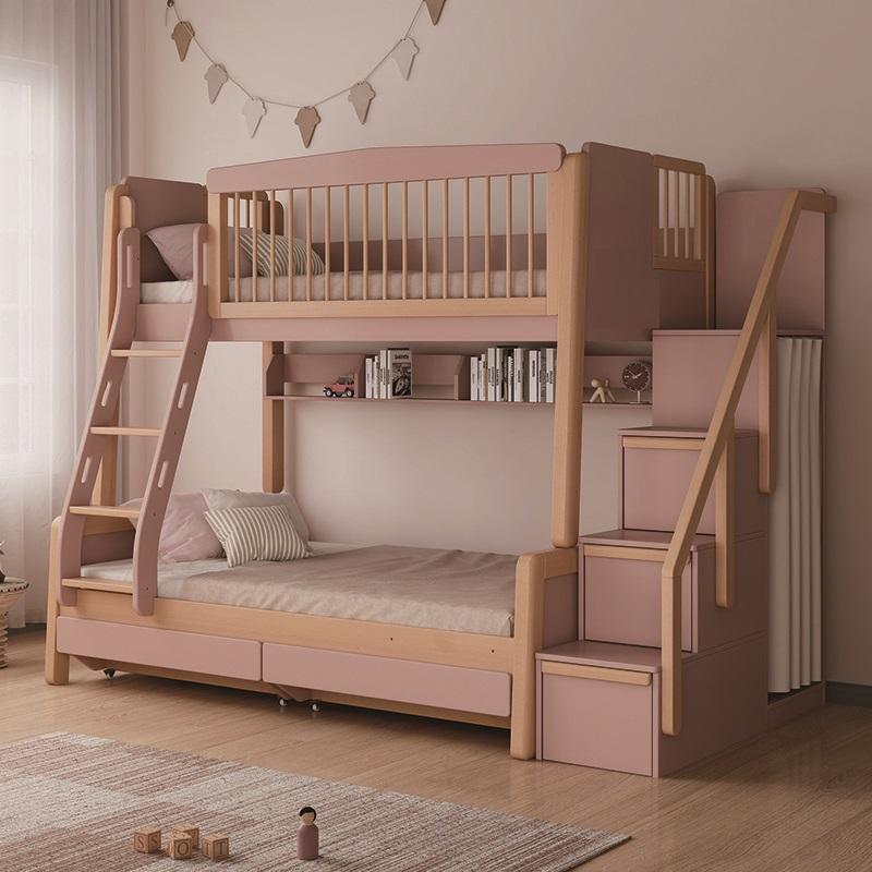 Eco-friendly solid wood bunk beds for children