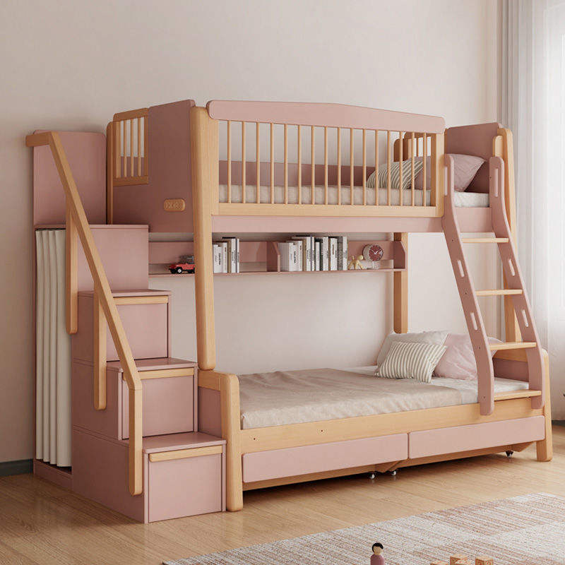 Eco-friendly solid wood bunk beds for children
