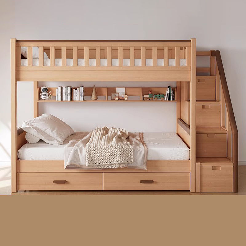 Eco-friendly solid wood bunk beds for children