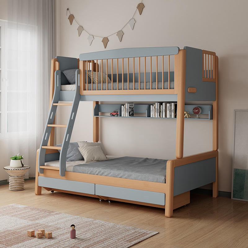 Eco-friendly solid wood bunk beds for children