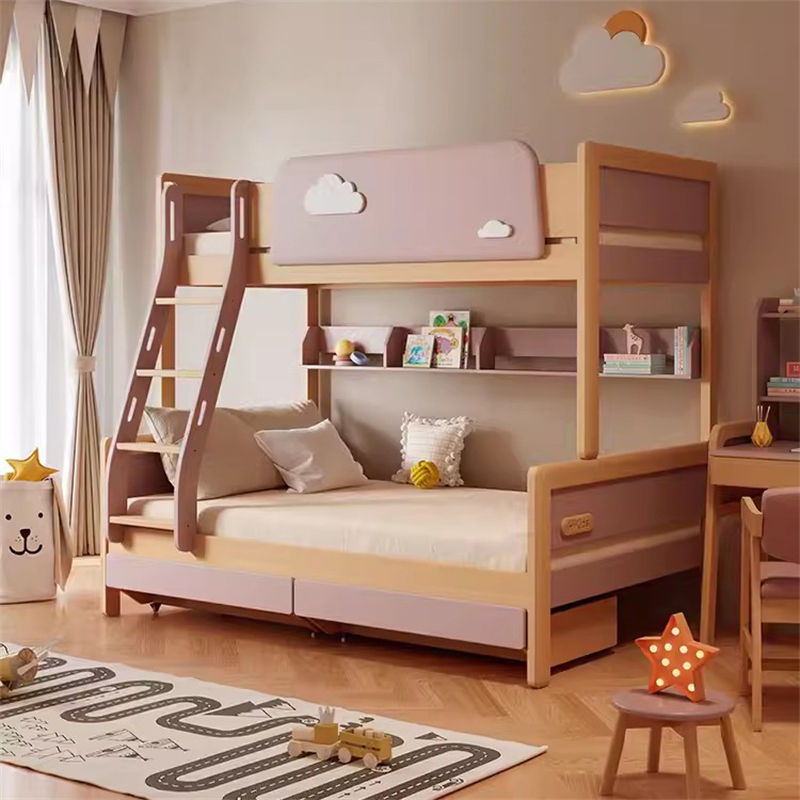 Luxury solid wood children’s wooden bunk beds wholesale