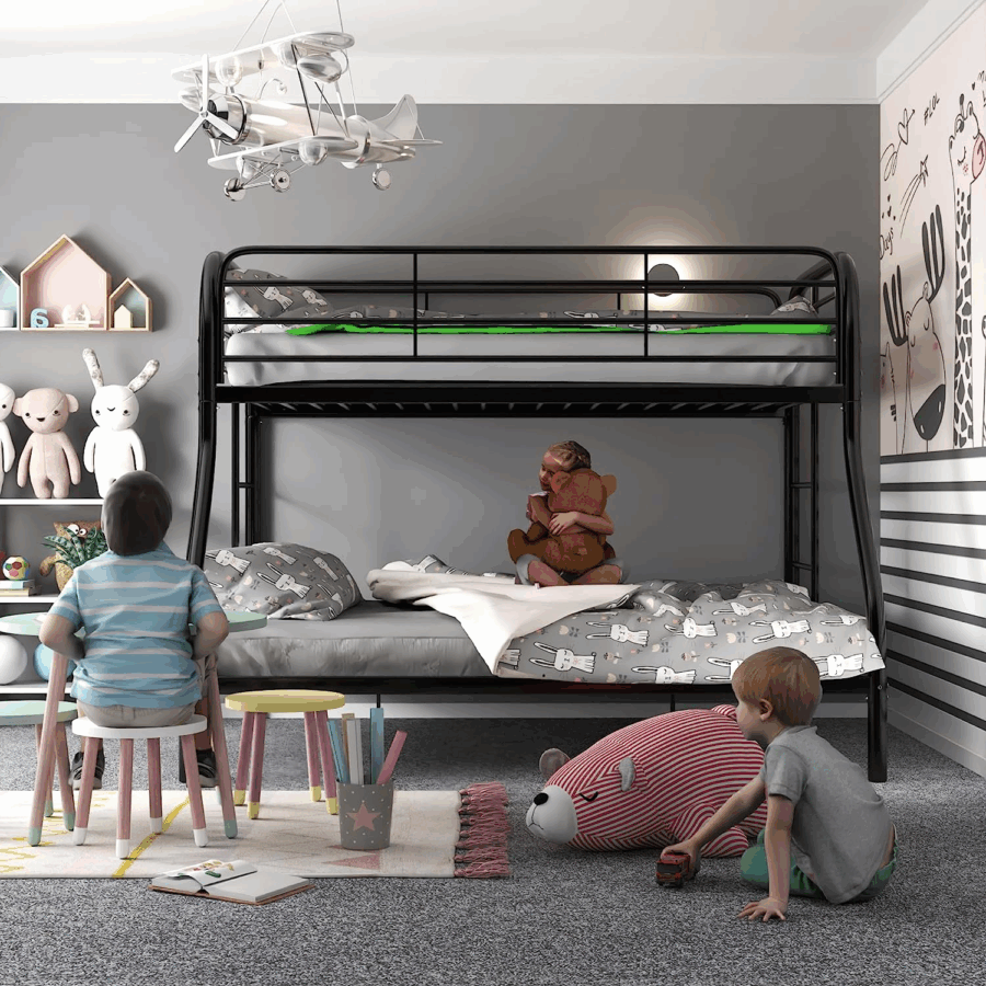 Durable modern design children’s metal bunk beds