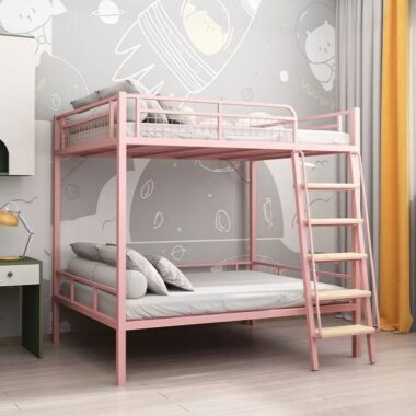 Space-saving adult metal bunk beds for small apartments