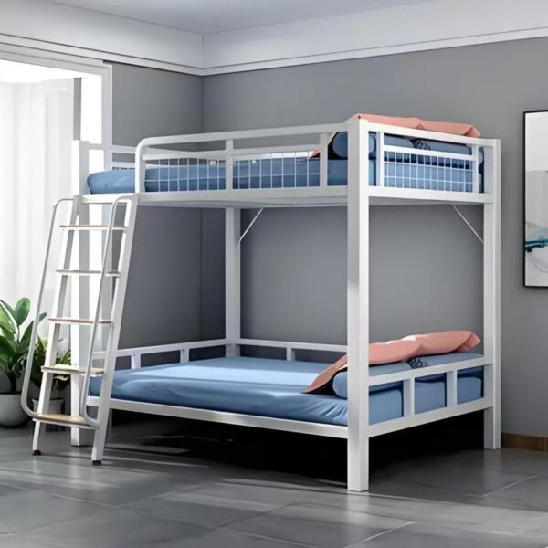 Space-saving adult metal bunk beds for small apartments