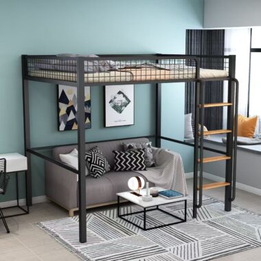 Metal loft beds for small apartment spaces