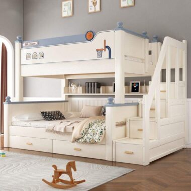 Modern multifunctional solid wood children’s bunk beds