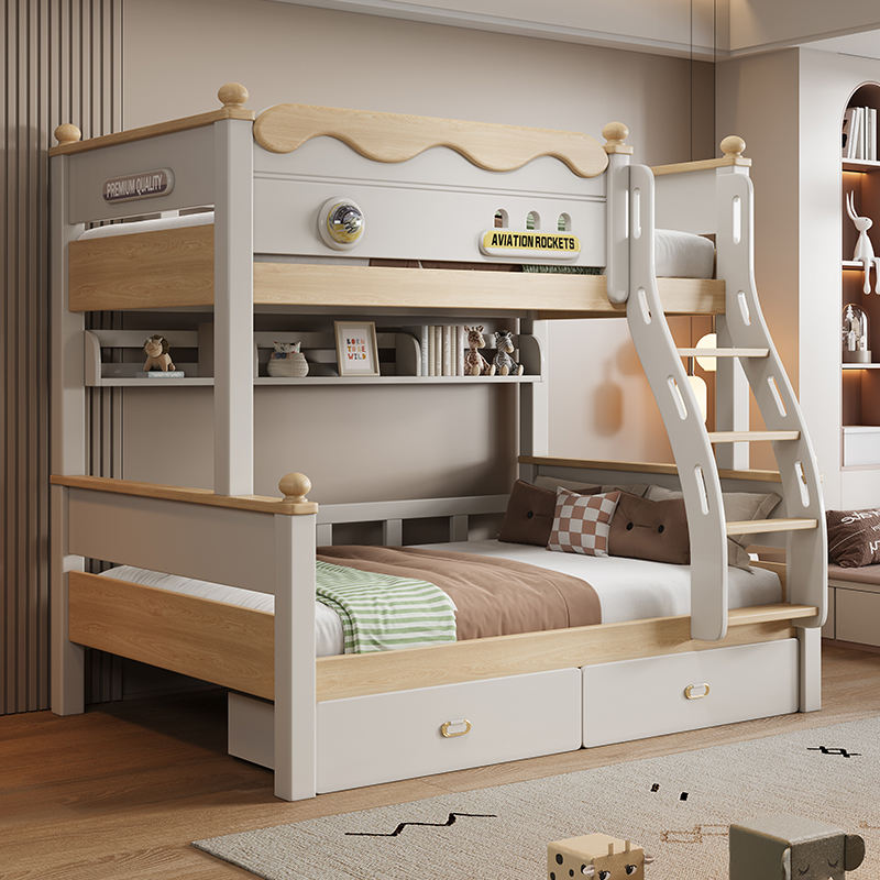 Modern multifunctional solid wood children’s bunk beds