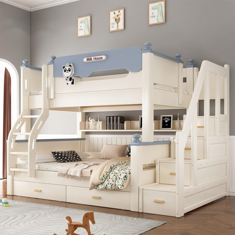 Modern multifunctional solid wood children’s bunk beds