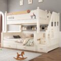 Modern multifunctional solid wood children’s bunk beds