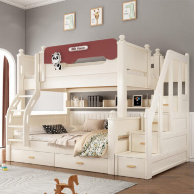 Modern multifunctional solid wood children’s bunk beds