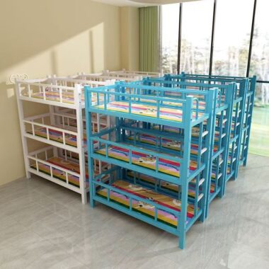 Children’s colorful triple bunk beds for nap rooms
